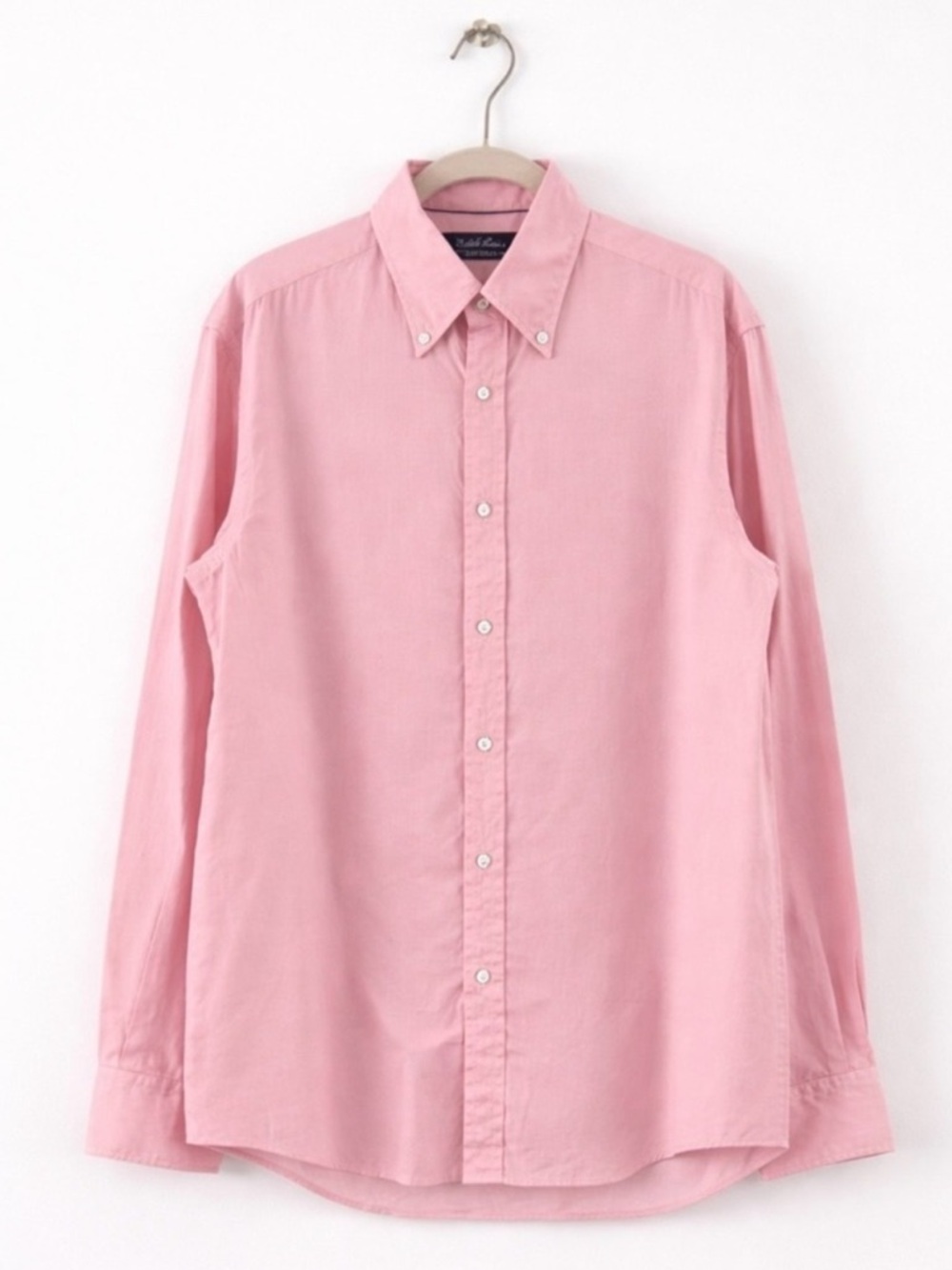Ralph Lauren Purple Label Pink Cotton Poplin Button-Up Long Sleeve Dress Shirt